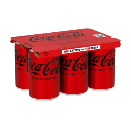 COCA COLA ZERO MINI LATTINE ML 150X6