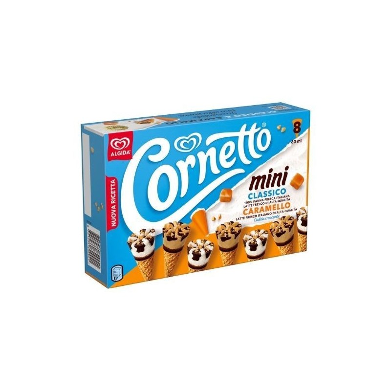 ALGIDA CORNETTO MINI CARAM/CLASSIC X 8