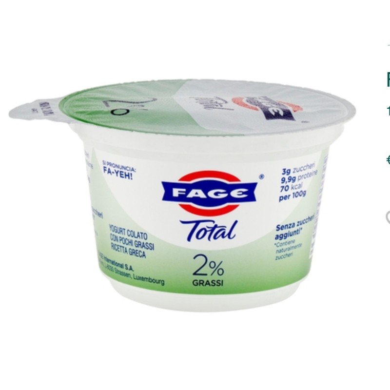FAGE TOTAL YOGURT GRECO 2% grassi