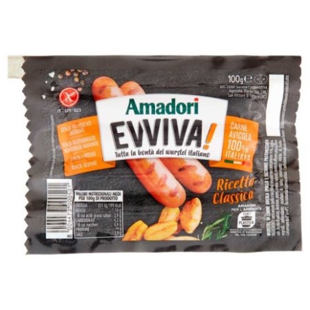 WURSTEL AMADORI EVVIVA POLLO E TACCHINO 100gr