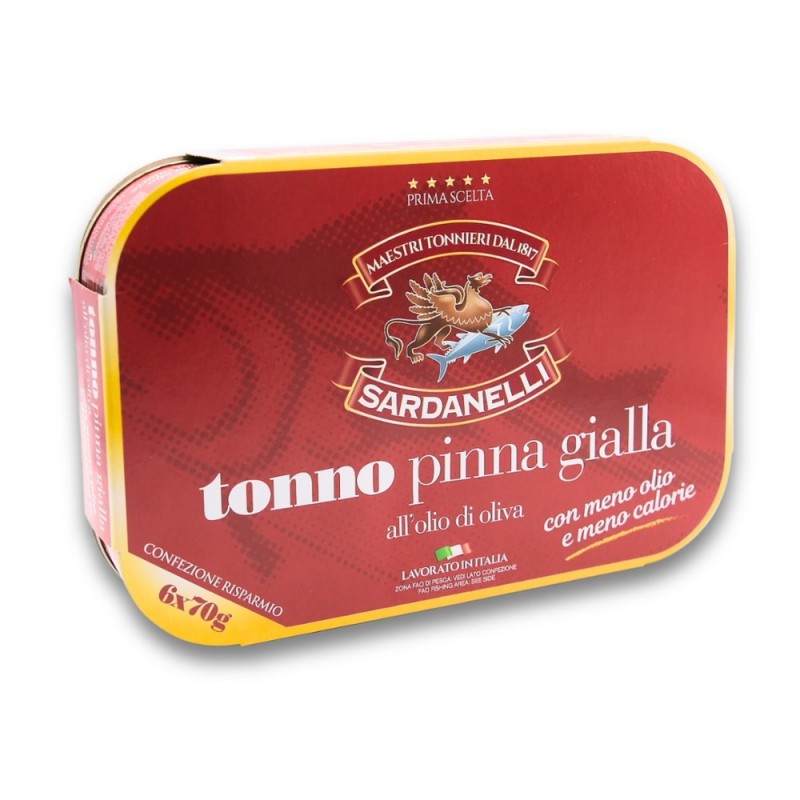 TONNO PINNA GIALLA ALL’OLIO DI OLIVA GR70X6PZ SARDANELLI
