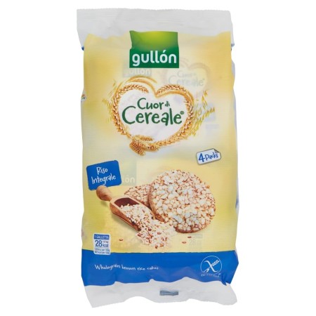 4X Gullon Cuor di Cereale Gallette di Riso Integrale Senza Glutine 112,5g