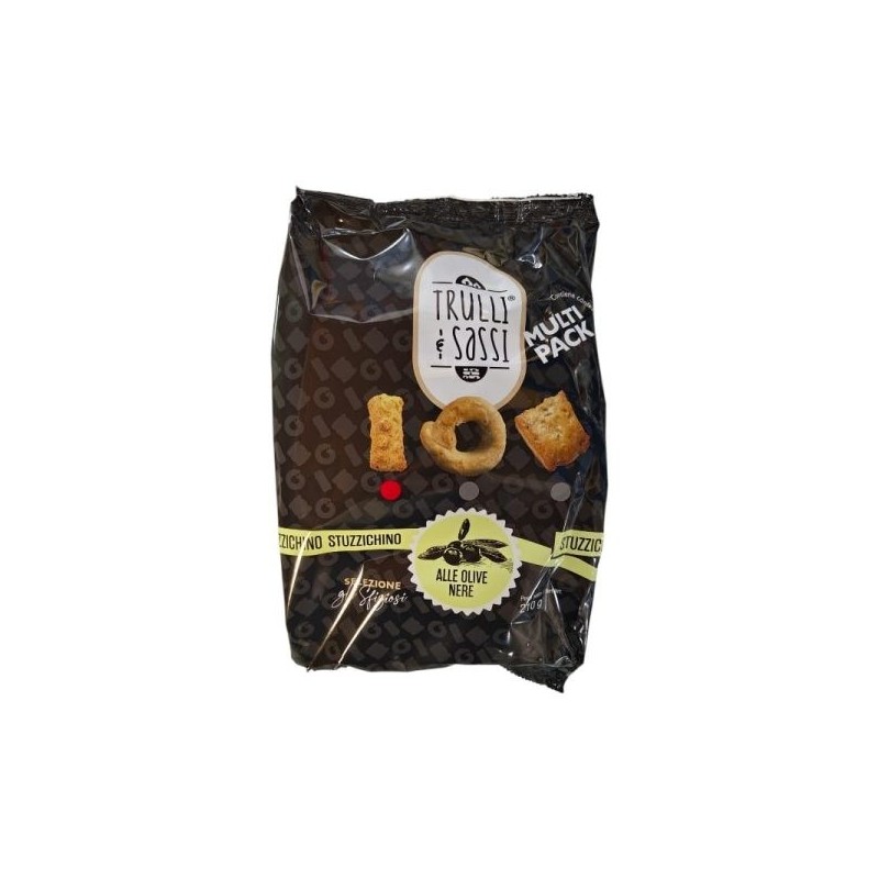 TRULLI E SASSI STUZZICHINI ALLE OLIVE NERE 210GR