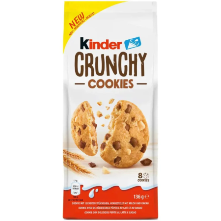 Kinder Crunchy Cookies 8 biscotti croccanti cioccolato 136 g