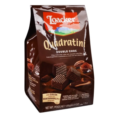 LOACKER QUADRATINI MINI DOUBLE CHOC GR.125
